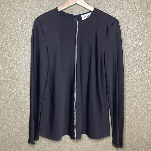 NWT DKNY SILK LONG SLEEVE TOP - Picture 3 of 13